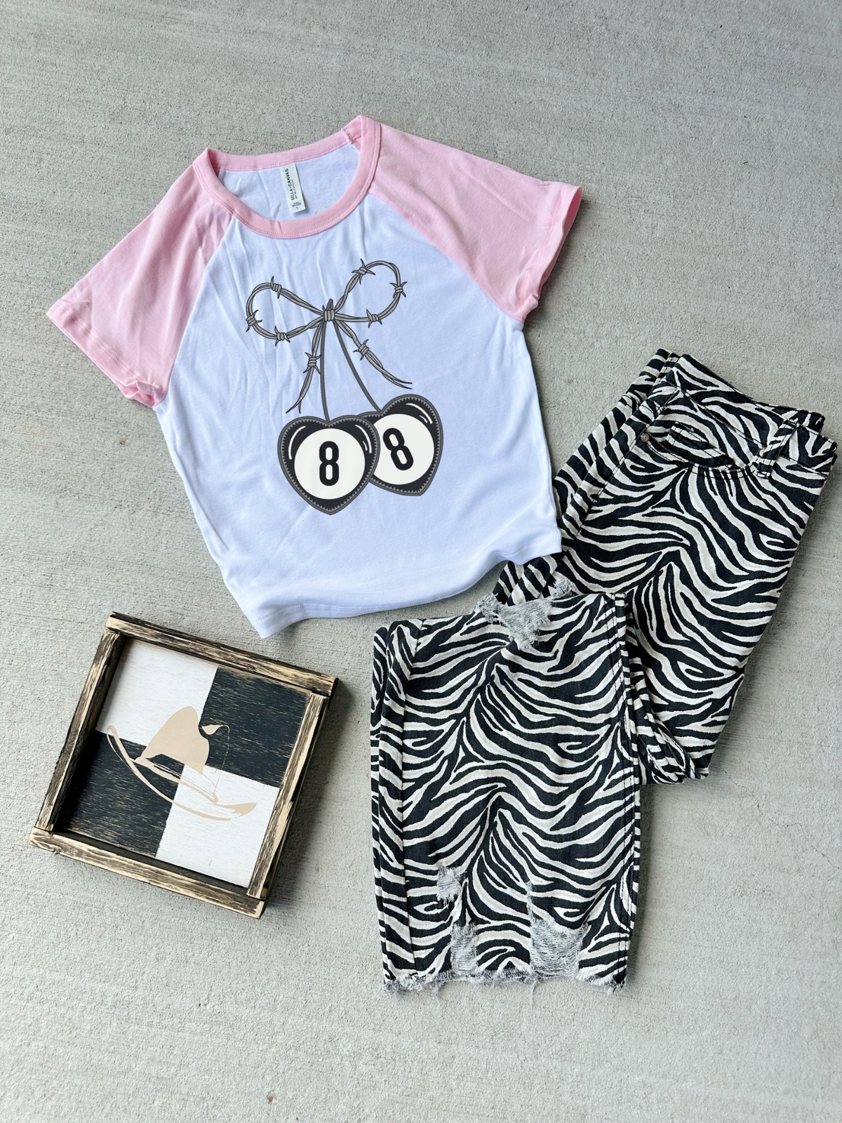 Barbed Wire Bow Baby Tee