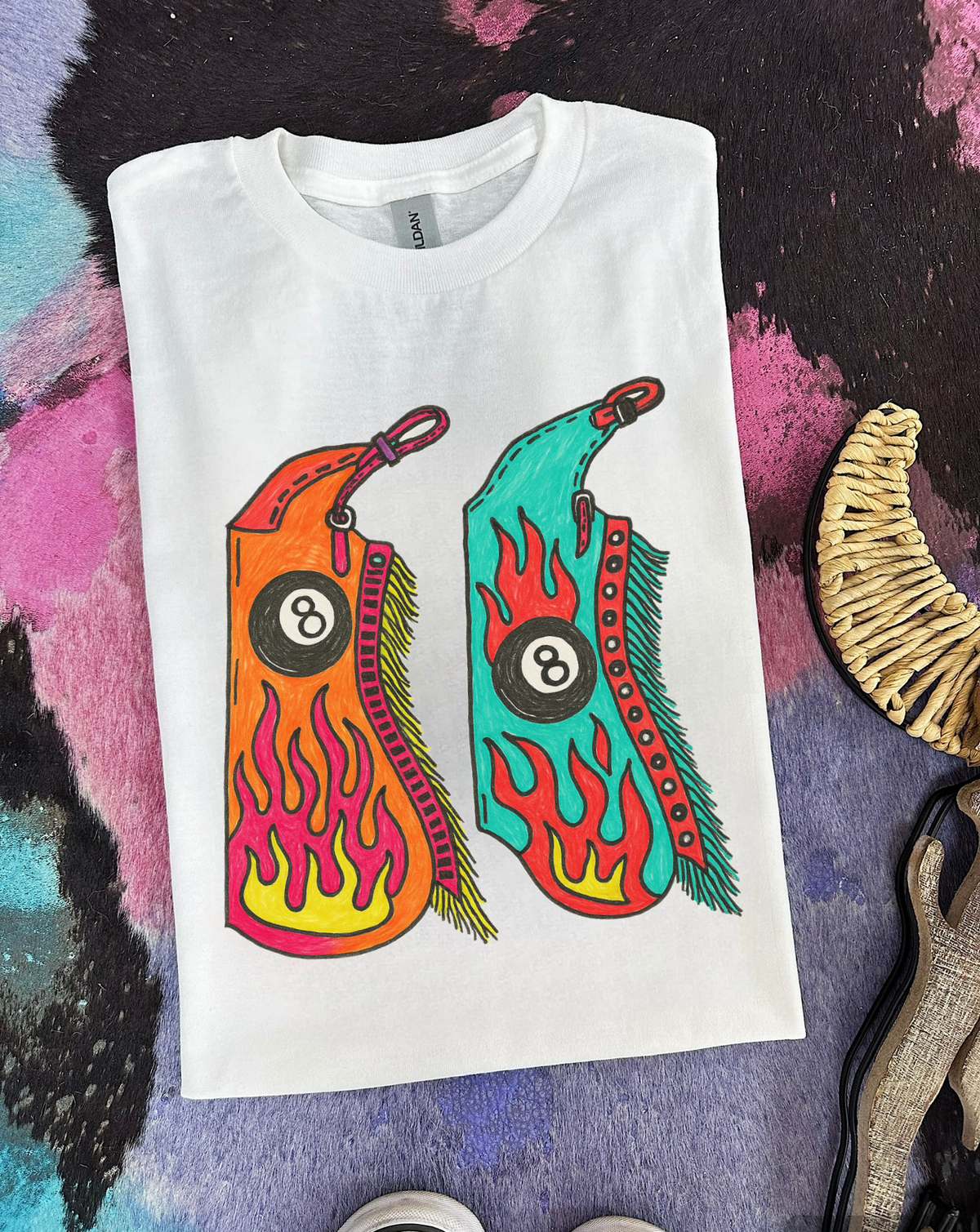 8 Ball Chaps TEE or CREWNECK