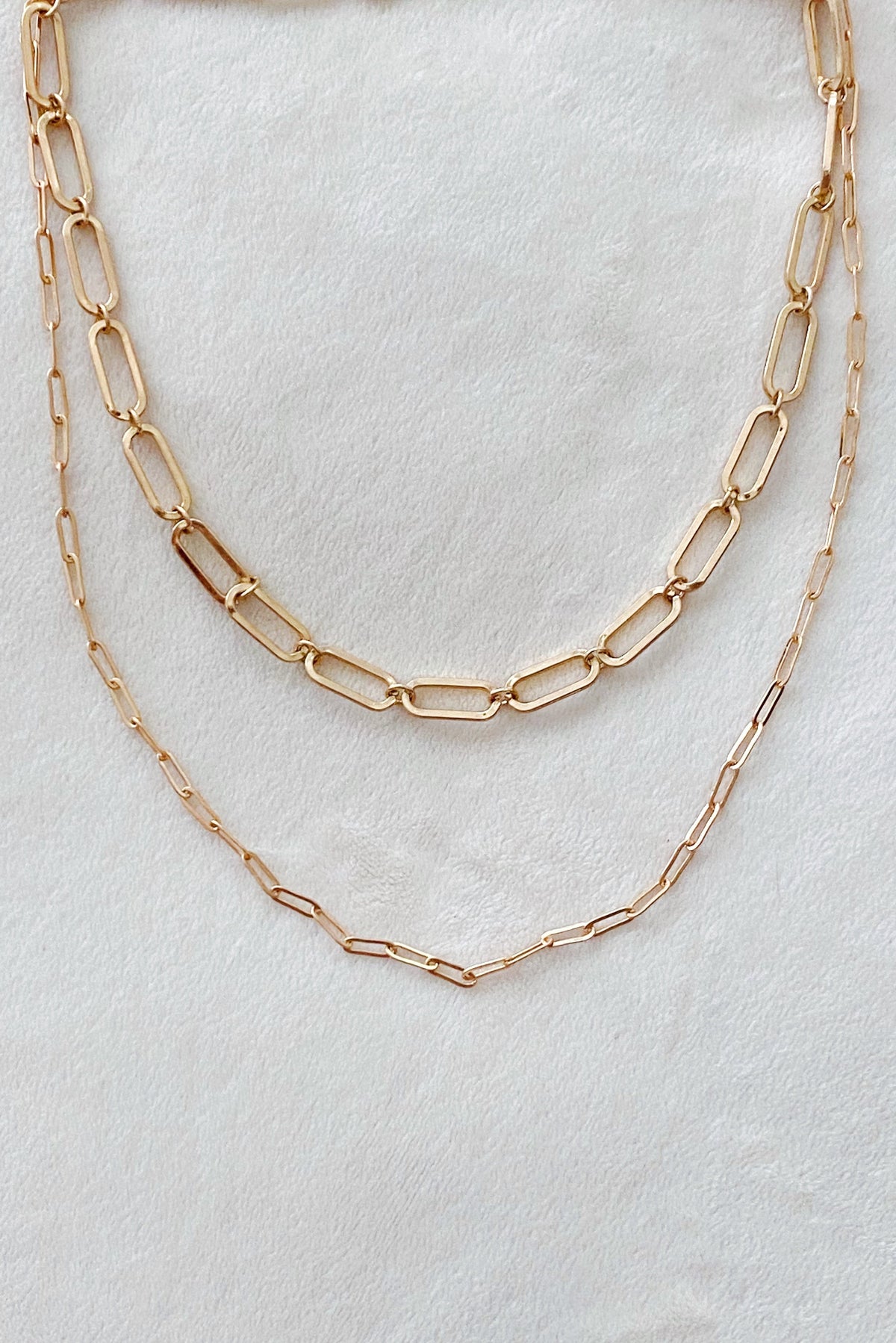 Big & Small Double Chain Link Necklace