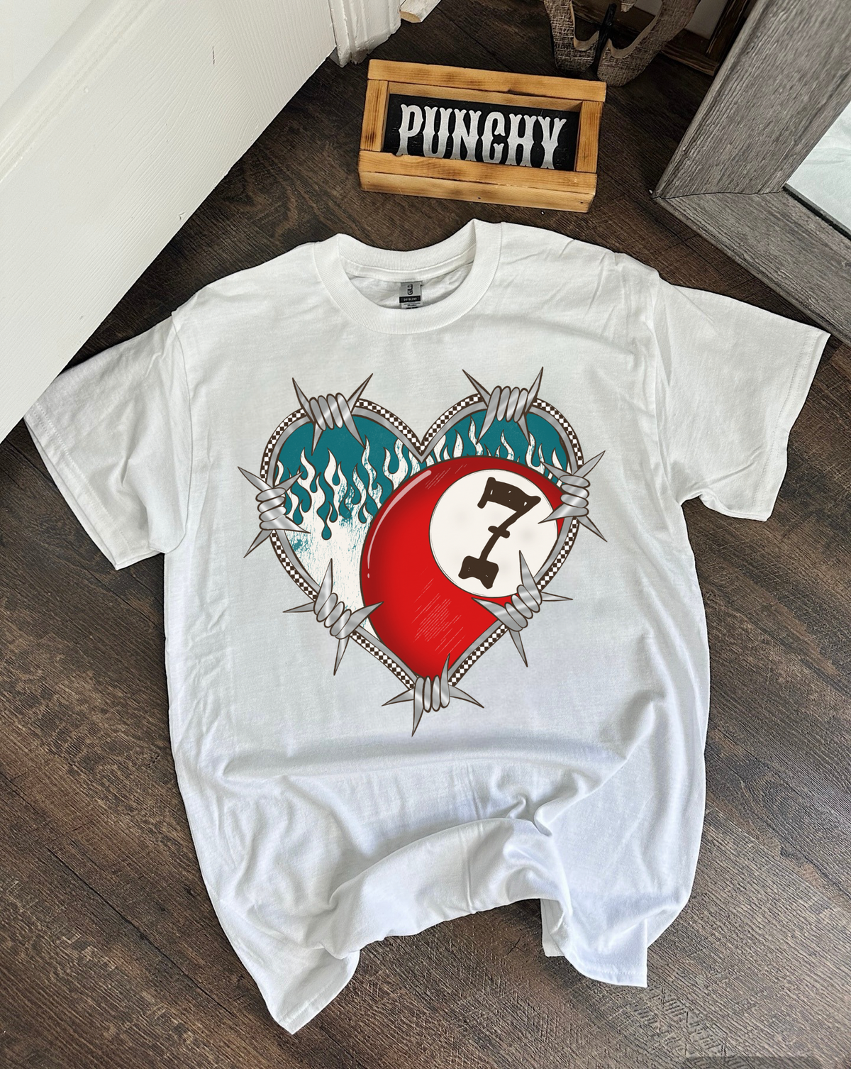 Barbed Wire Heart TEE or CREWNECK