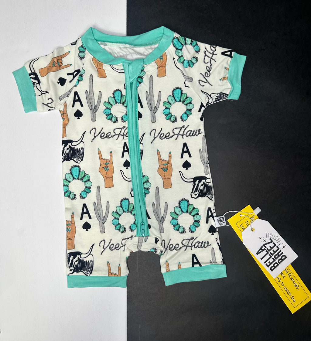 Newborn Yeehaw Bamboo Shortie Romper (FINAL SALE)