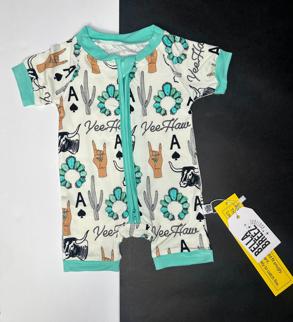 Newborn Yeehaw Bamboo Shortie Romper (FINAL SALE)
