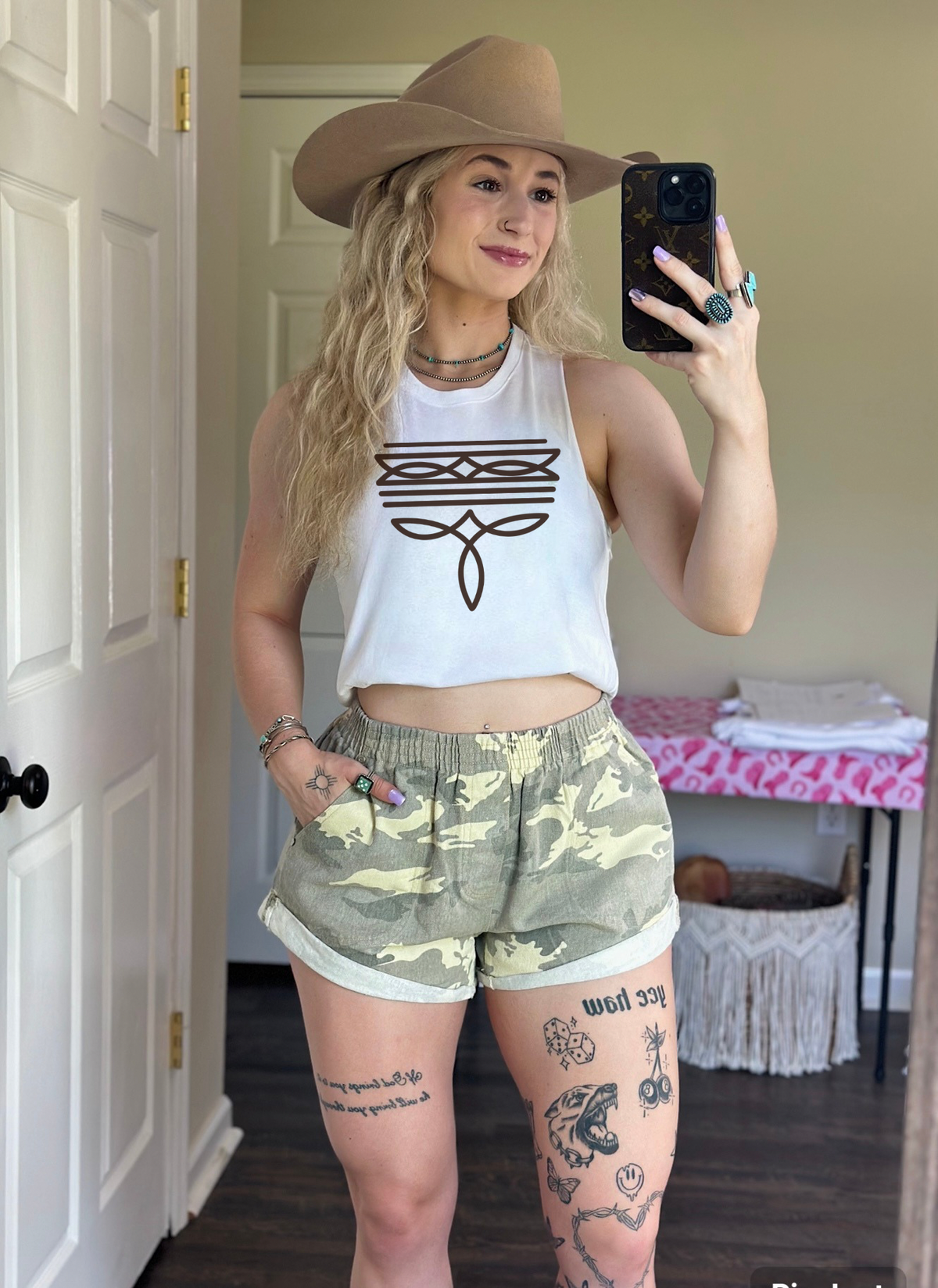 Boot Stitch Cropped Tank