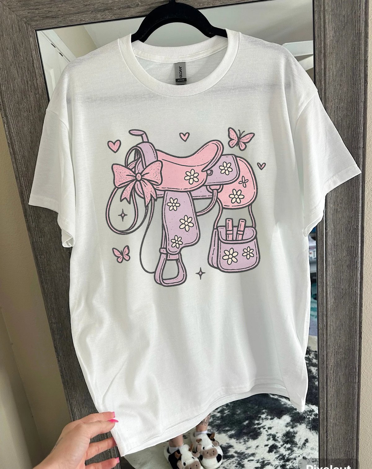 Girly Saddle Tee or Crewneck