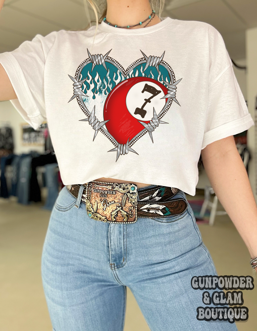 Barbed Wire Heart TEE or CREWNECK