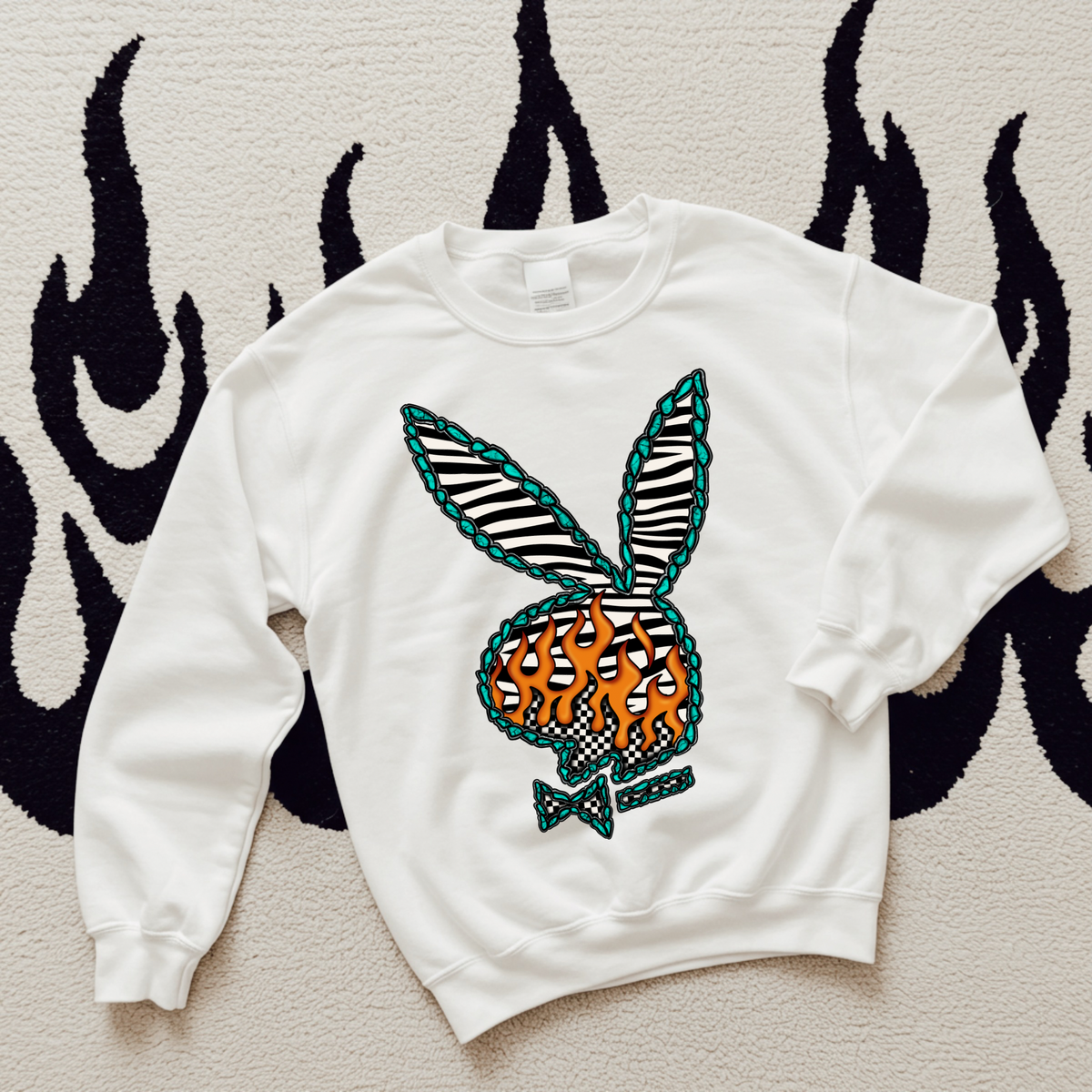 Zebra Bunny TEE or CREWNECK