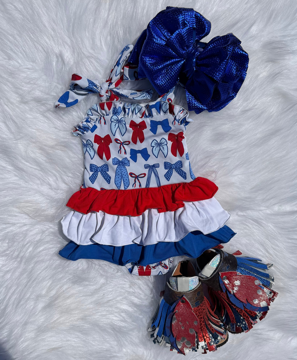 Little Miss America ruffle romper