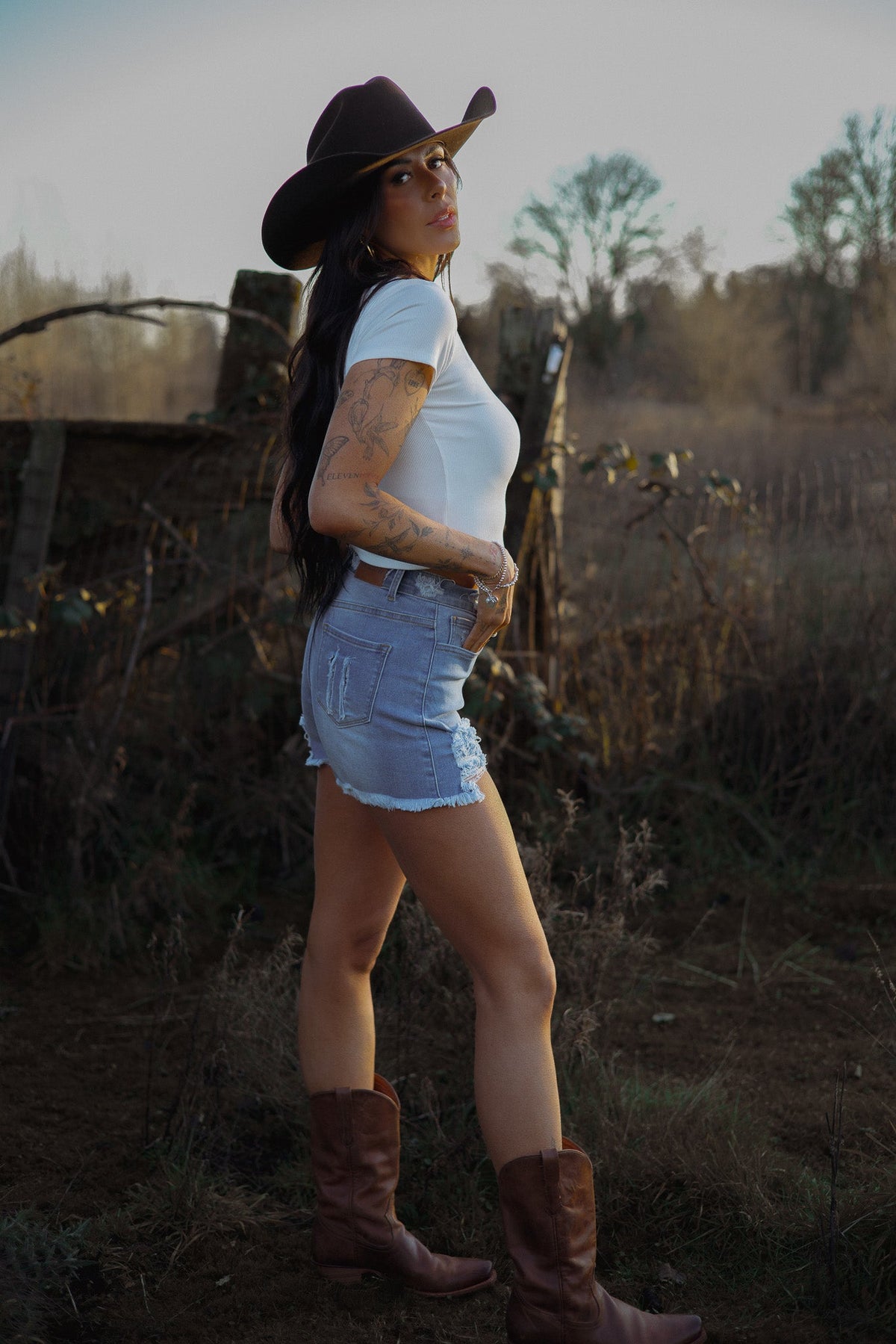 Breanne Distressed High Rise Shorts