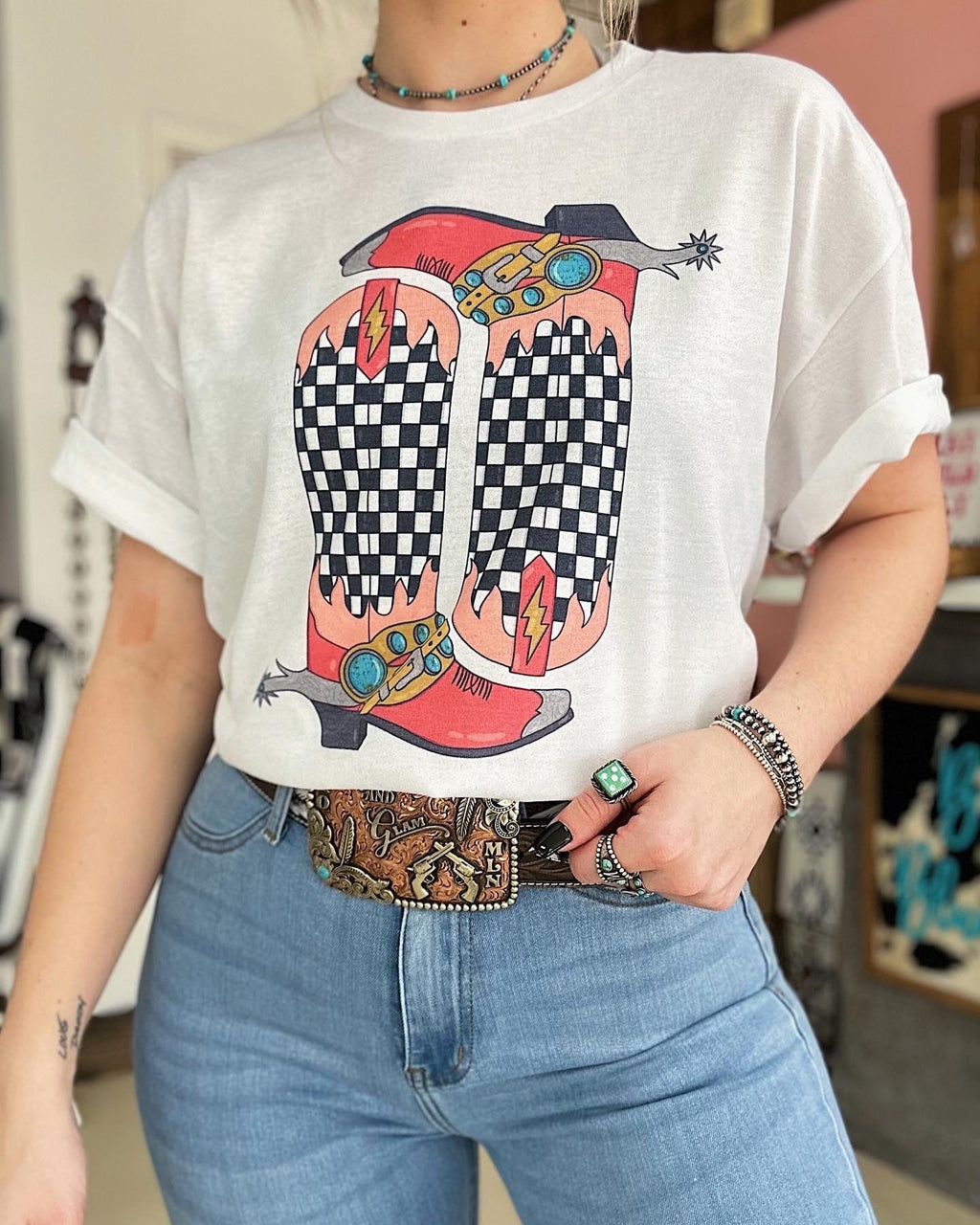 Retro Boots TEE or CREWNECK