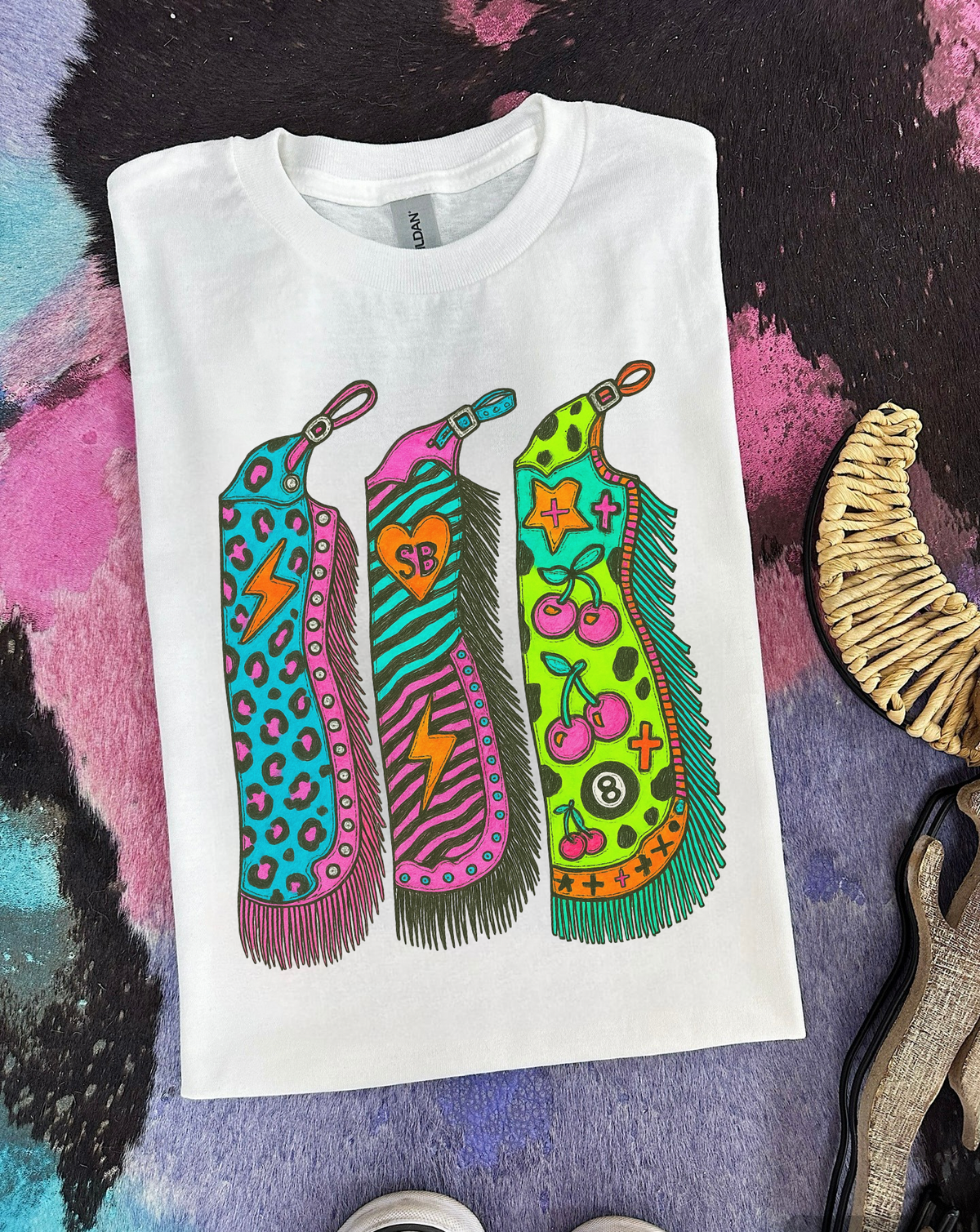 Retro Chaps TEE or CREWNECK