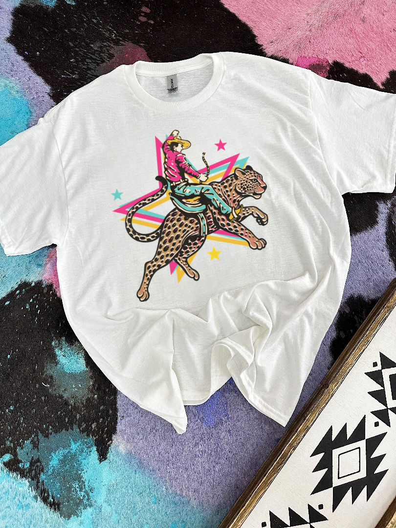 Retro Cowboy Jaguar Tee or Crewneck
