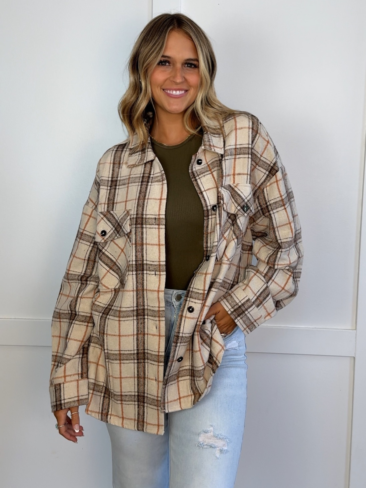 Laylie Plaid Flannel – Oversized Long Sleeve