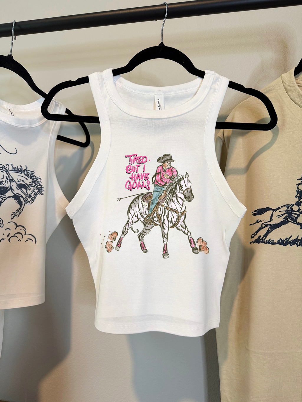 Tired But I Have Goals Cropped Tank