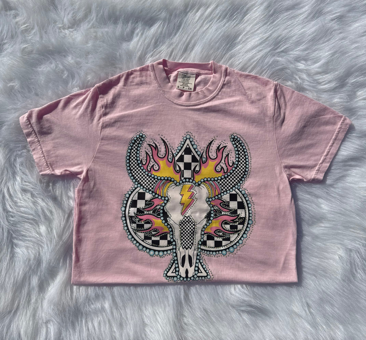 Playin' w/ Fire bedazzled tee