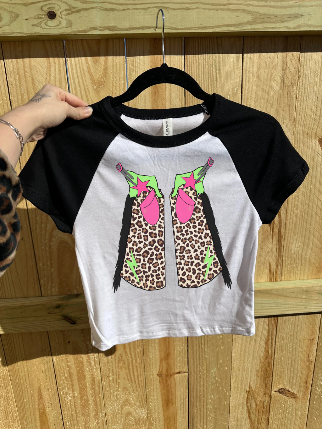 Leopard Chaps Baby Tee