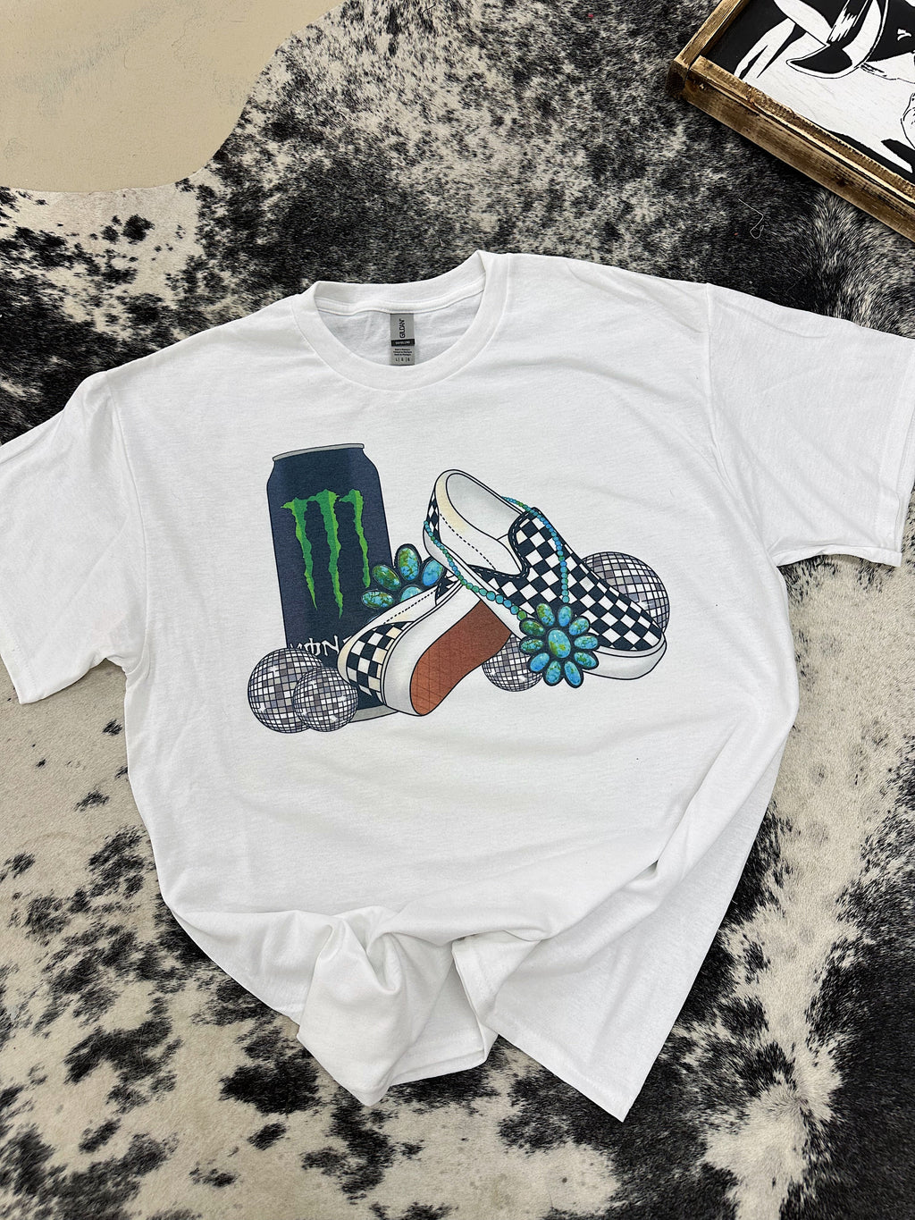 Turquoise & Monster TEE or CREWNECK
