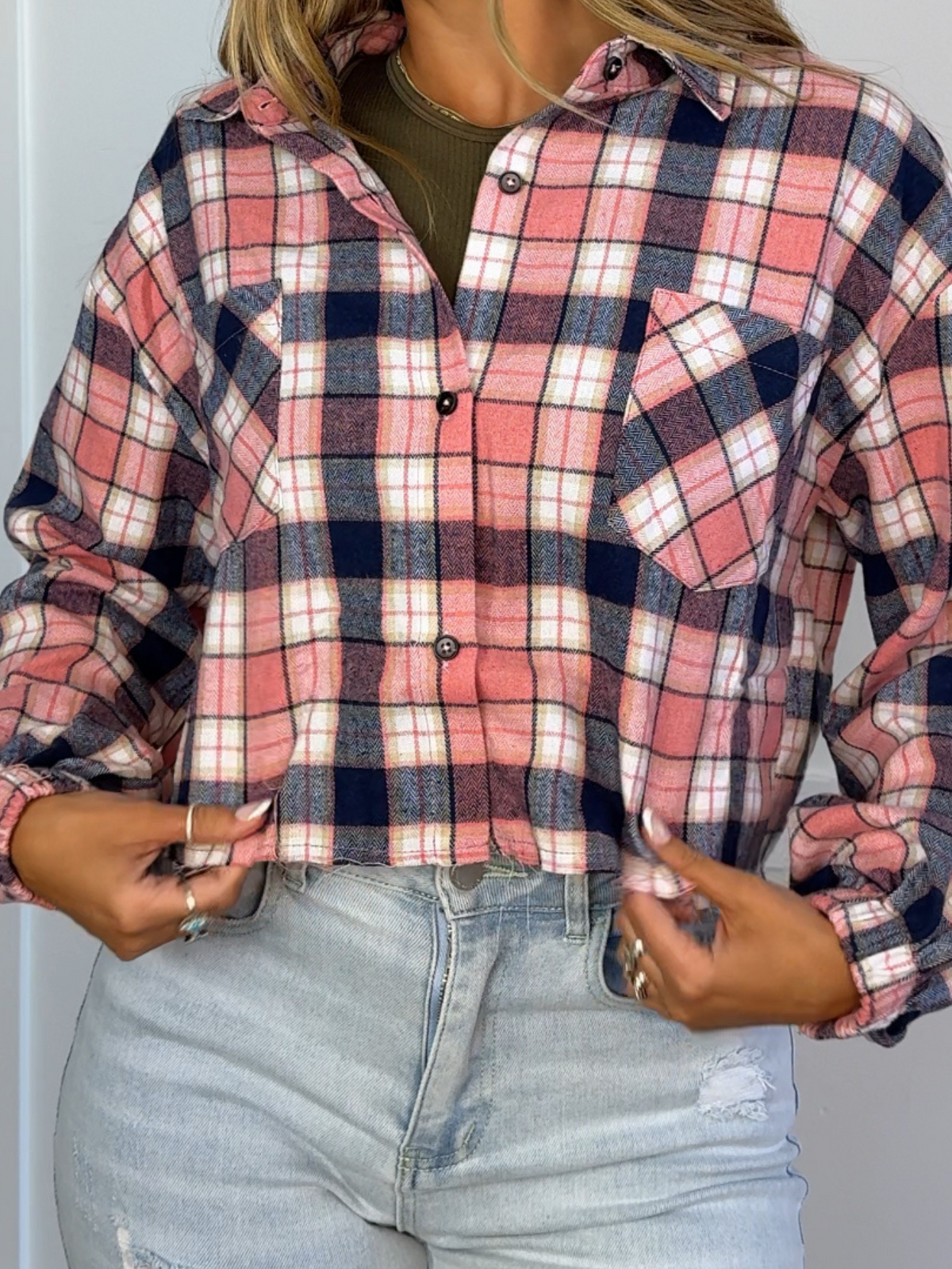 Rory Plaid Cropped Flannel