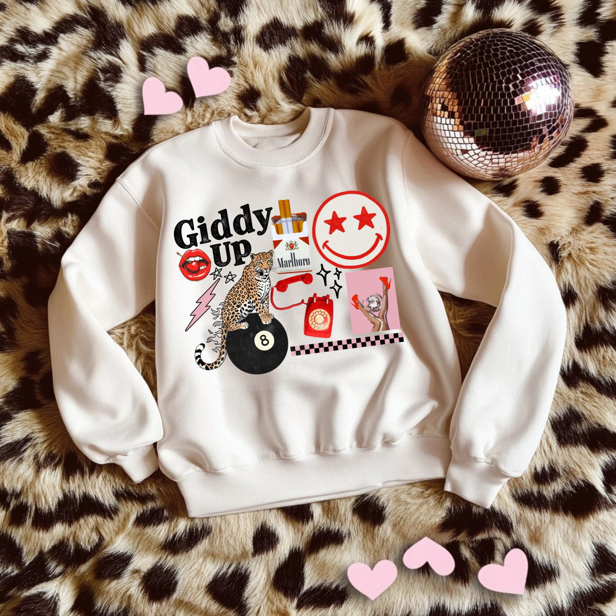 Giddy Up Collage TEE, CREWNECK or QUARTER ZIP