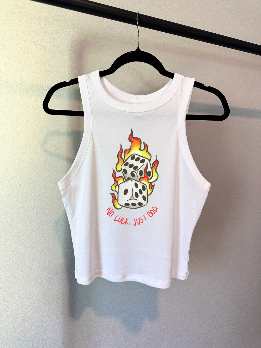 No Luck, Just God Cropped Tank