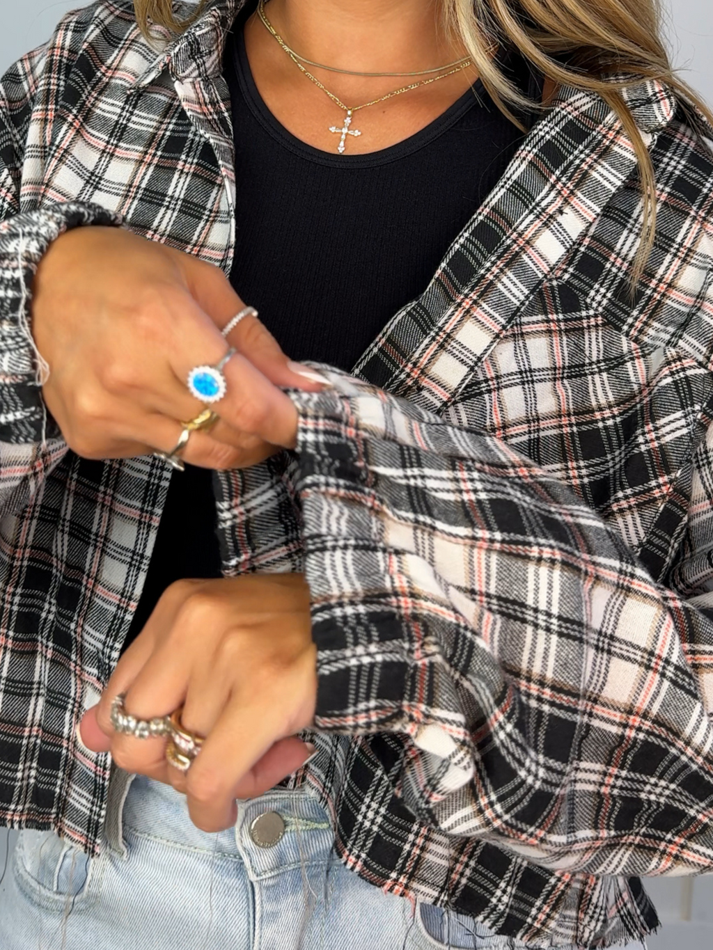 Rory Plaid Cropped Flannel