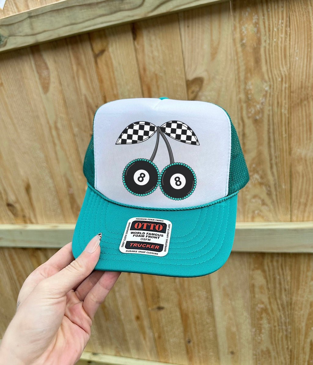 8 Ball Cherry Trucker Hat (Multiple Color Options)