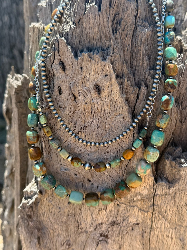 Sage Canyon Stone Beaded Chain Necklace
