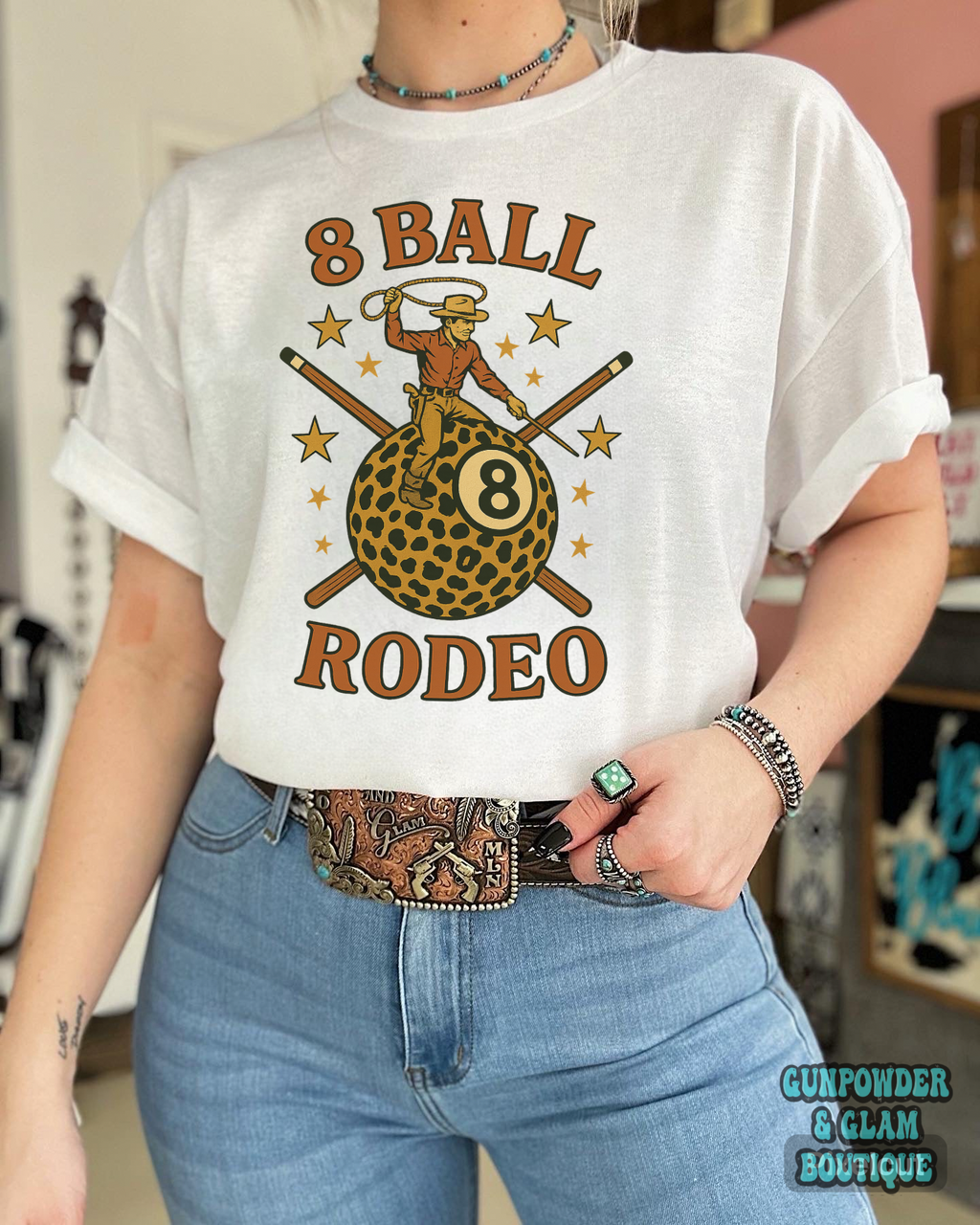 8 Ball Rodeo Tee or Crewneck