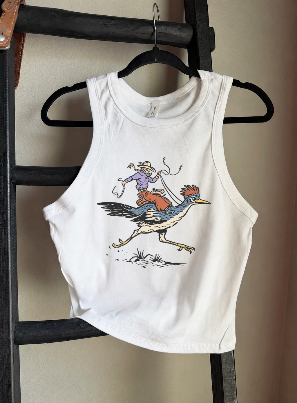 Cowgirl Roadrunner Cropped Tank