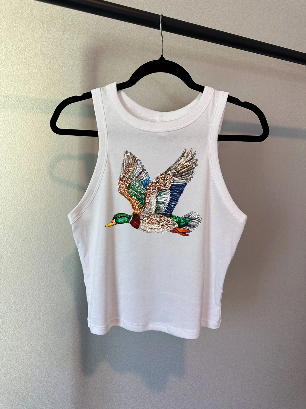 Rhinestone Mallard Cropped Tank