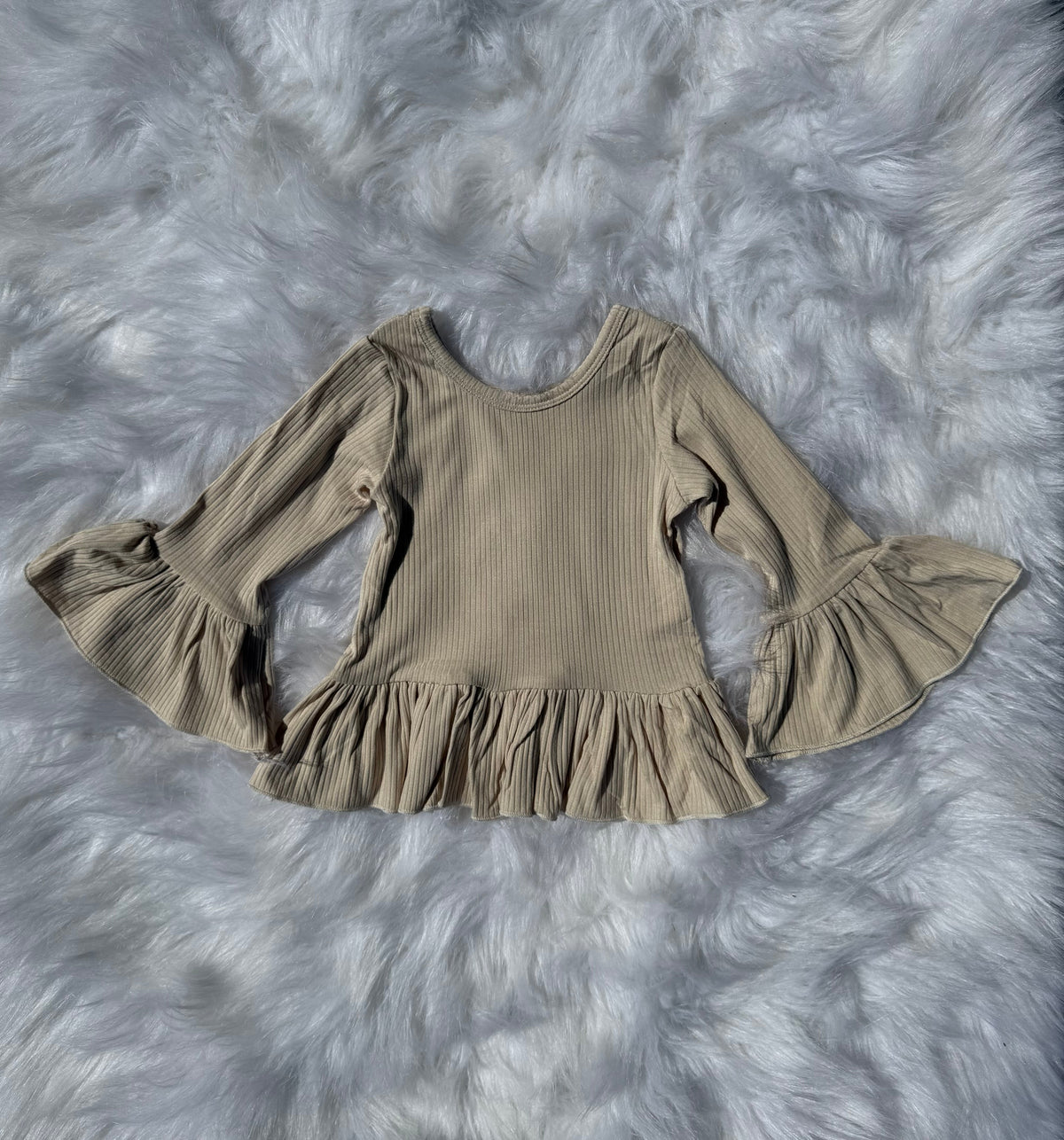Vanilla Chai Ruffled Sleeve Top (FINAL SALE)