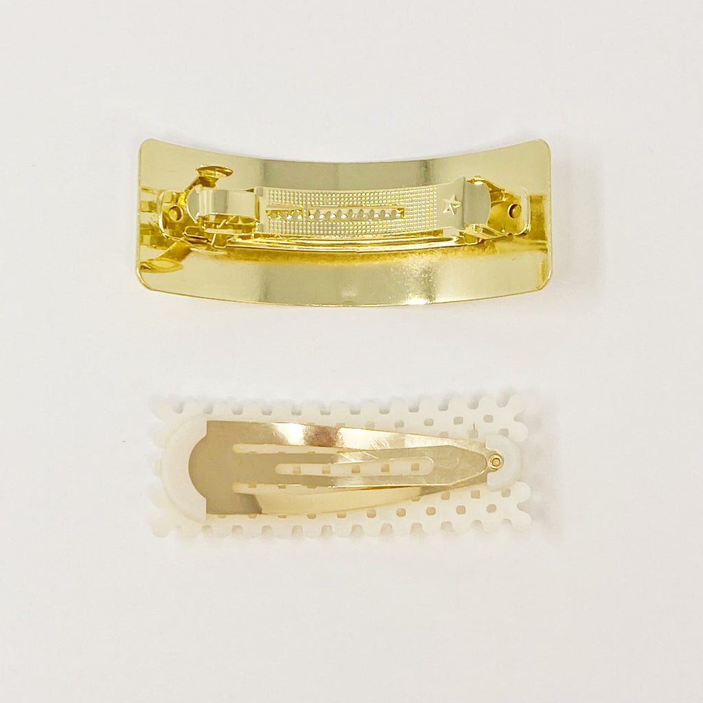Golden Pearl Hair Barrette Set