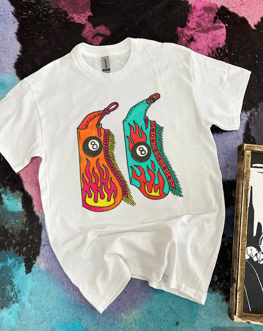 8 Ball Chaps TEE or CREWNECK