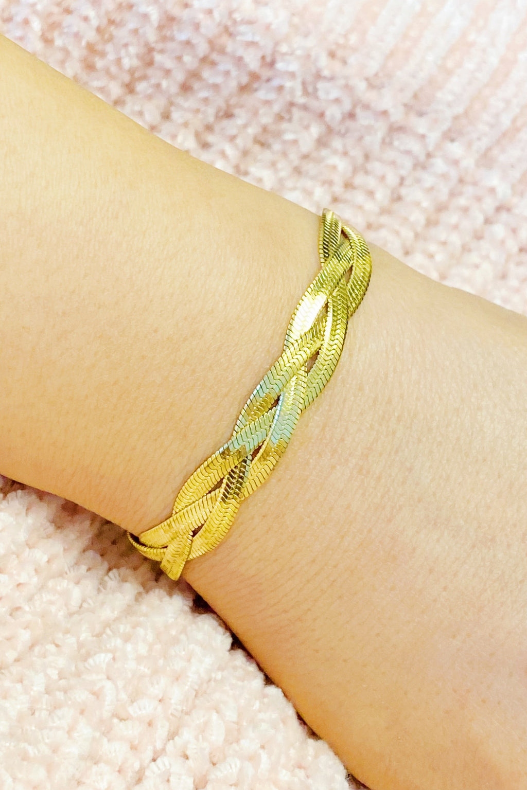 Braided Herringbone Chain Bracelet