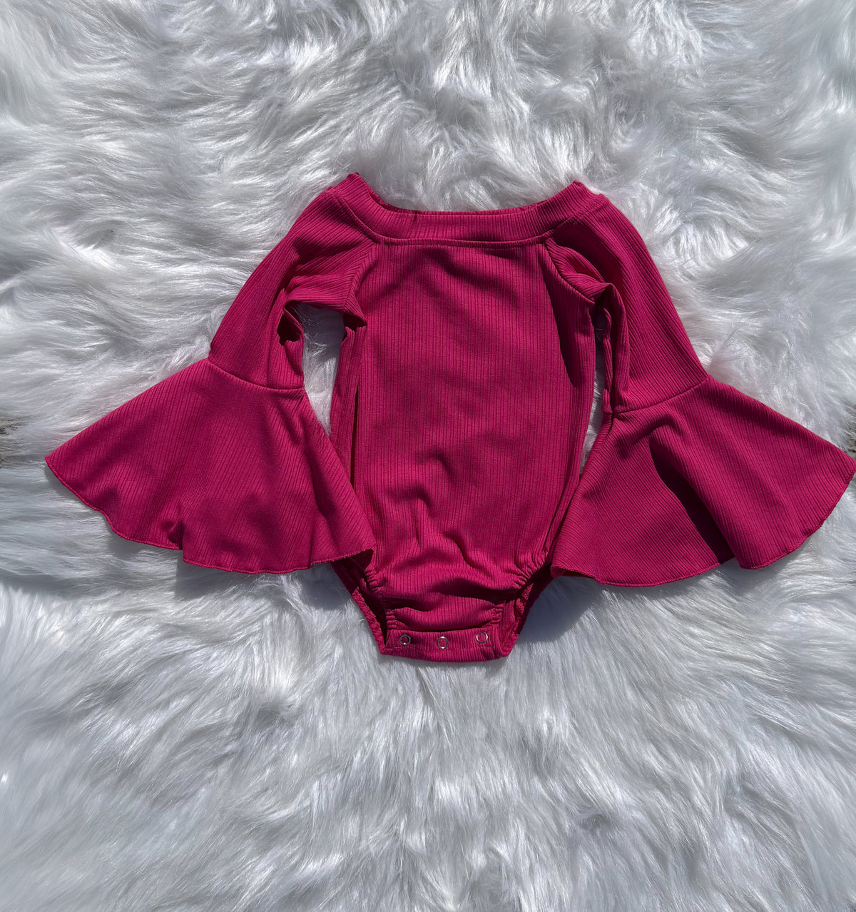 Dark Pink Bell Sleeve Leo/Top