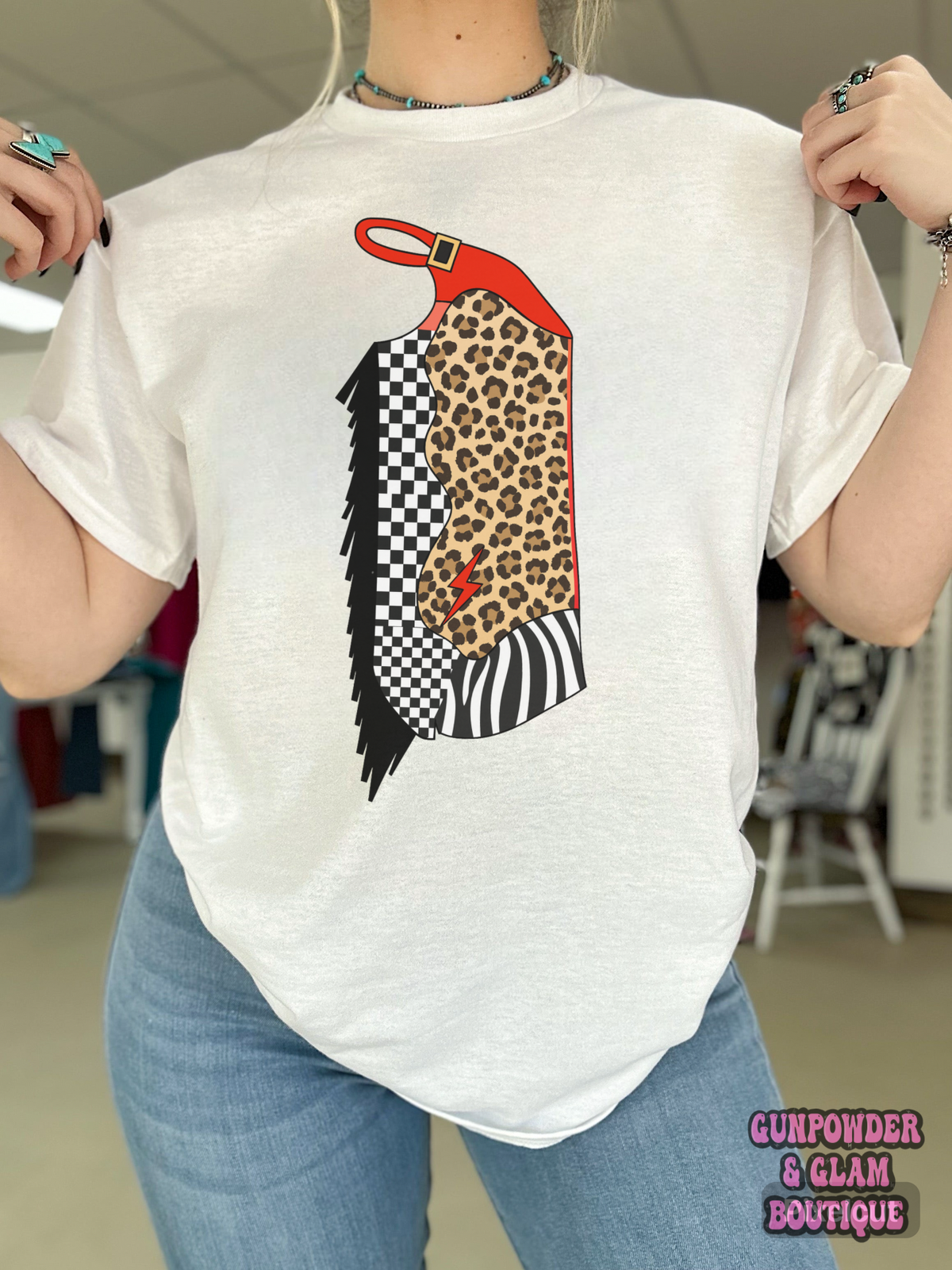 Leopard Chap Tee or Crewneck