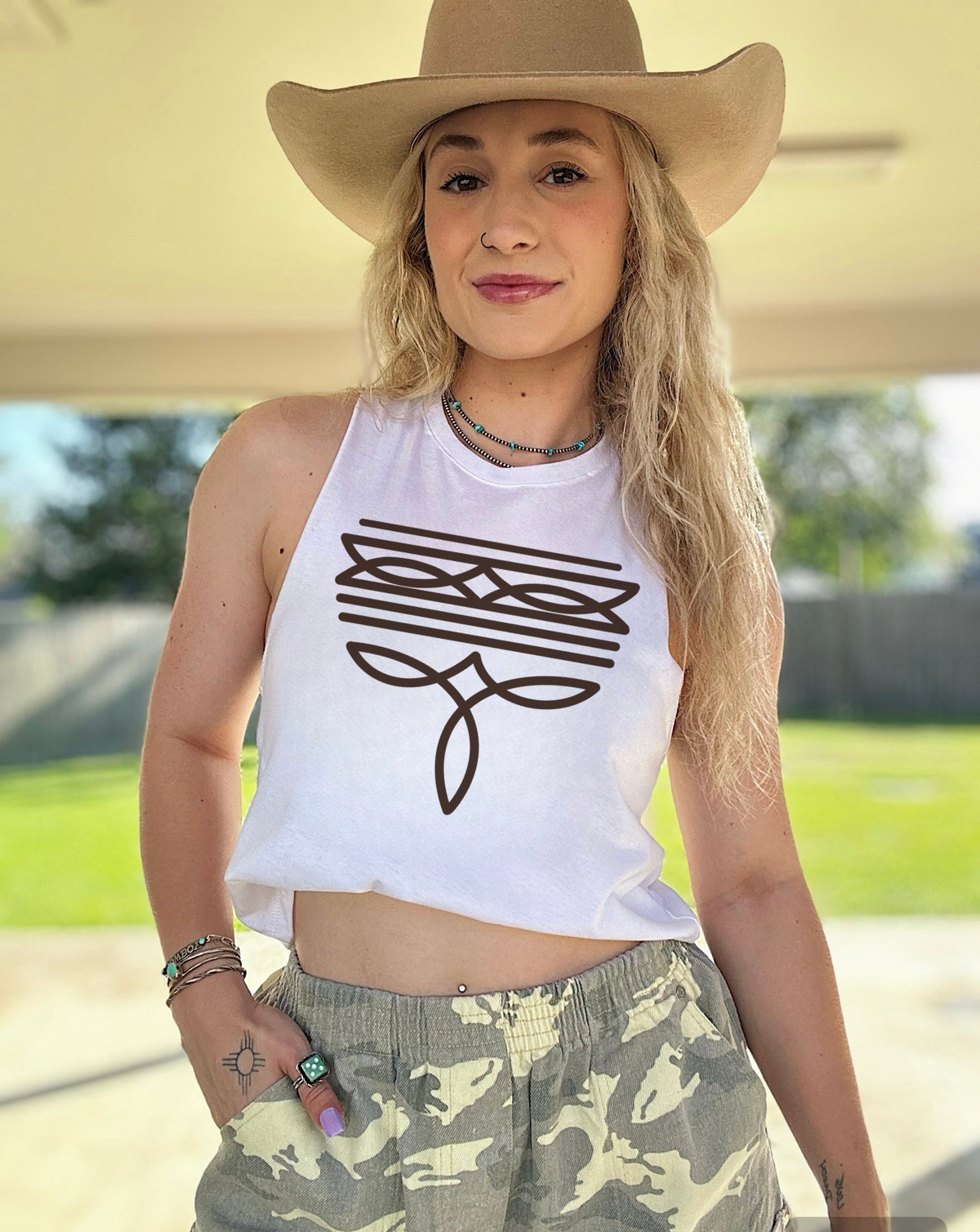 Boot Stitch Cropped Tank