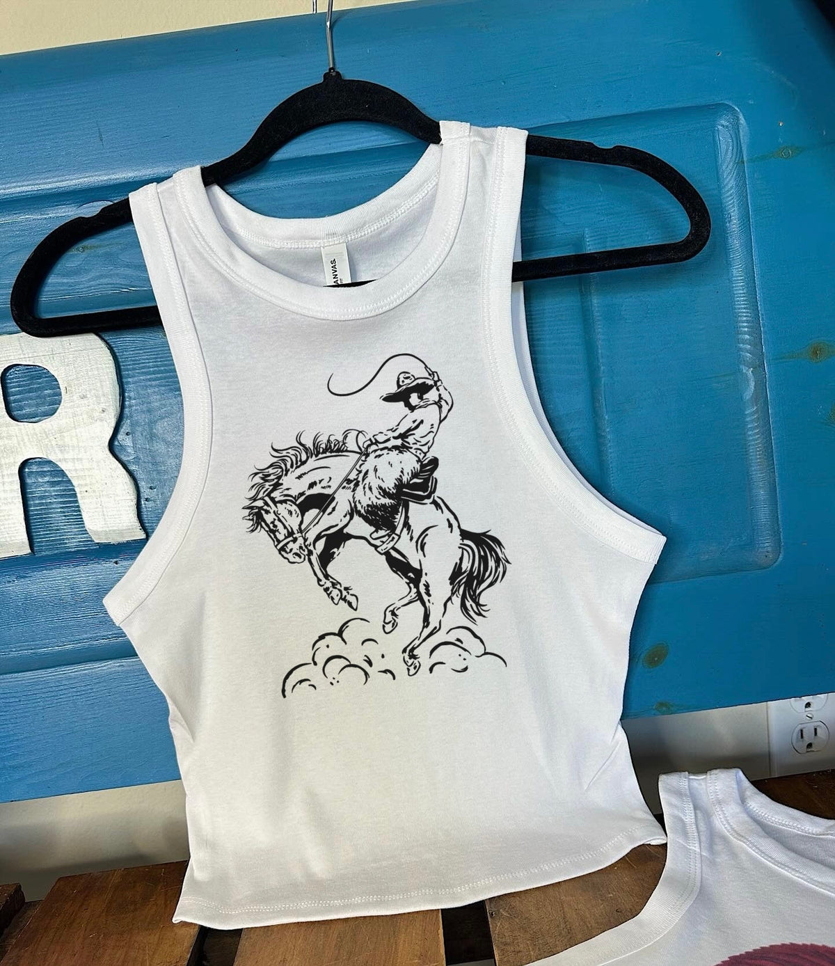 Cowboy Doodle Cropped Tank
