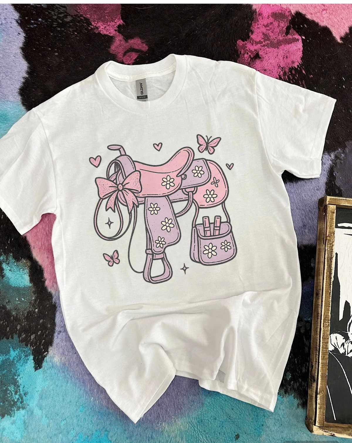 Girly Saddle Tee or Crewneck