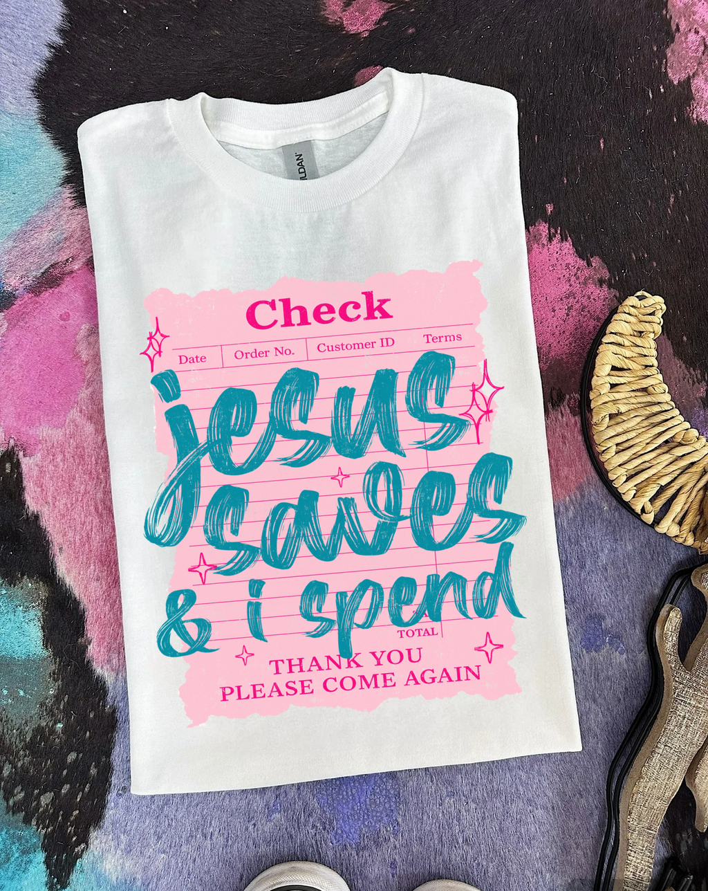 Jesus Saves & I Spend Tee or Crewneck