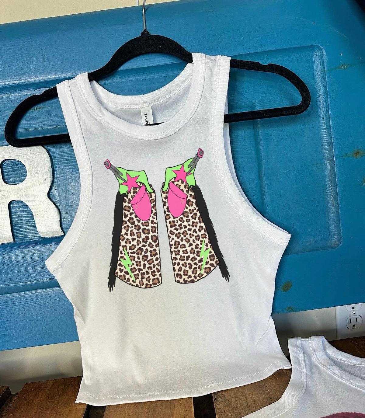 Leopard Chaps Cropped Tank