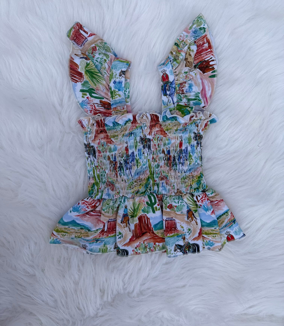 Sunset Rodeo Scrunch Top