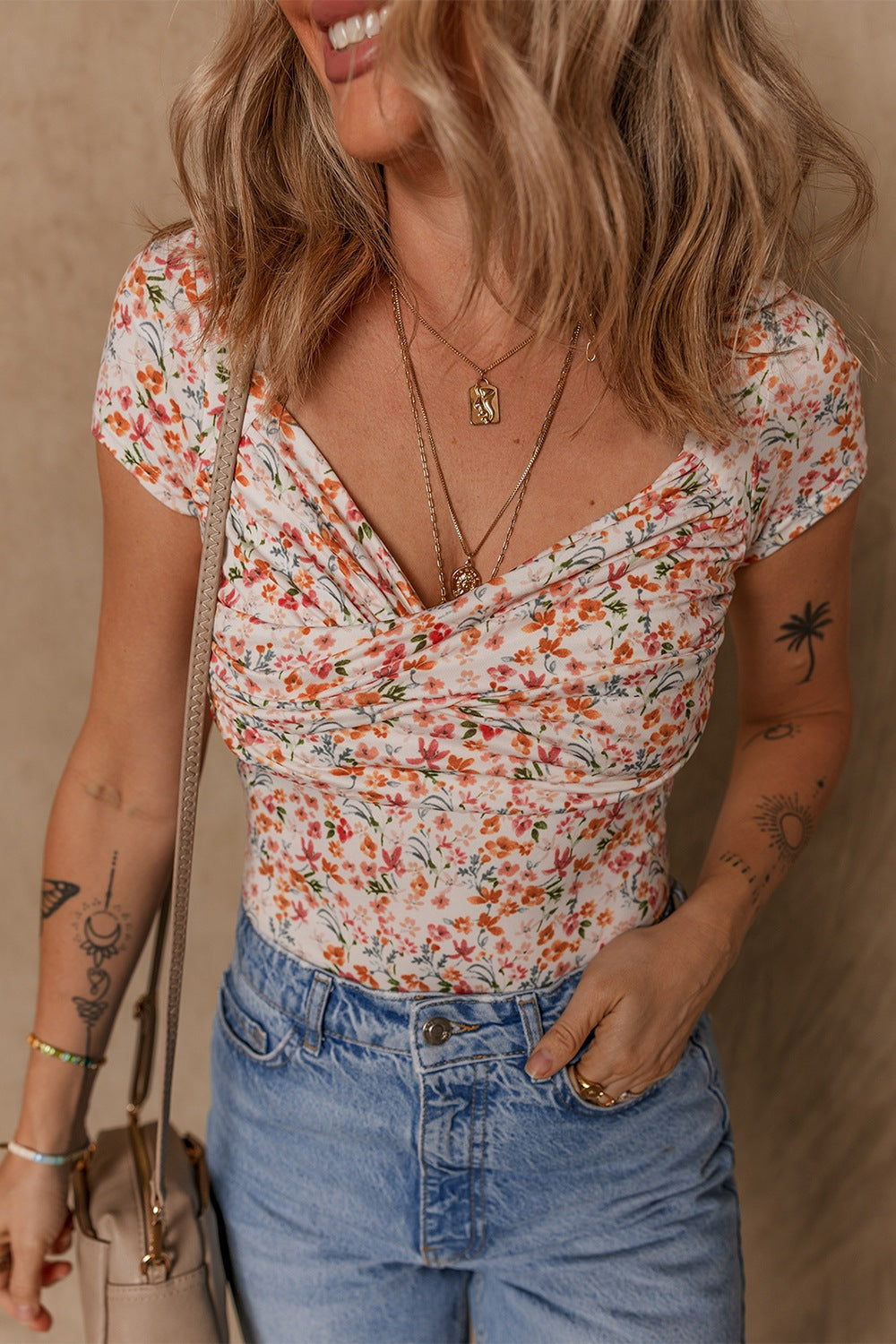 PREORDER: Izzy Ruched Short Sleeve Bodysuit