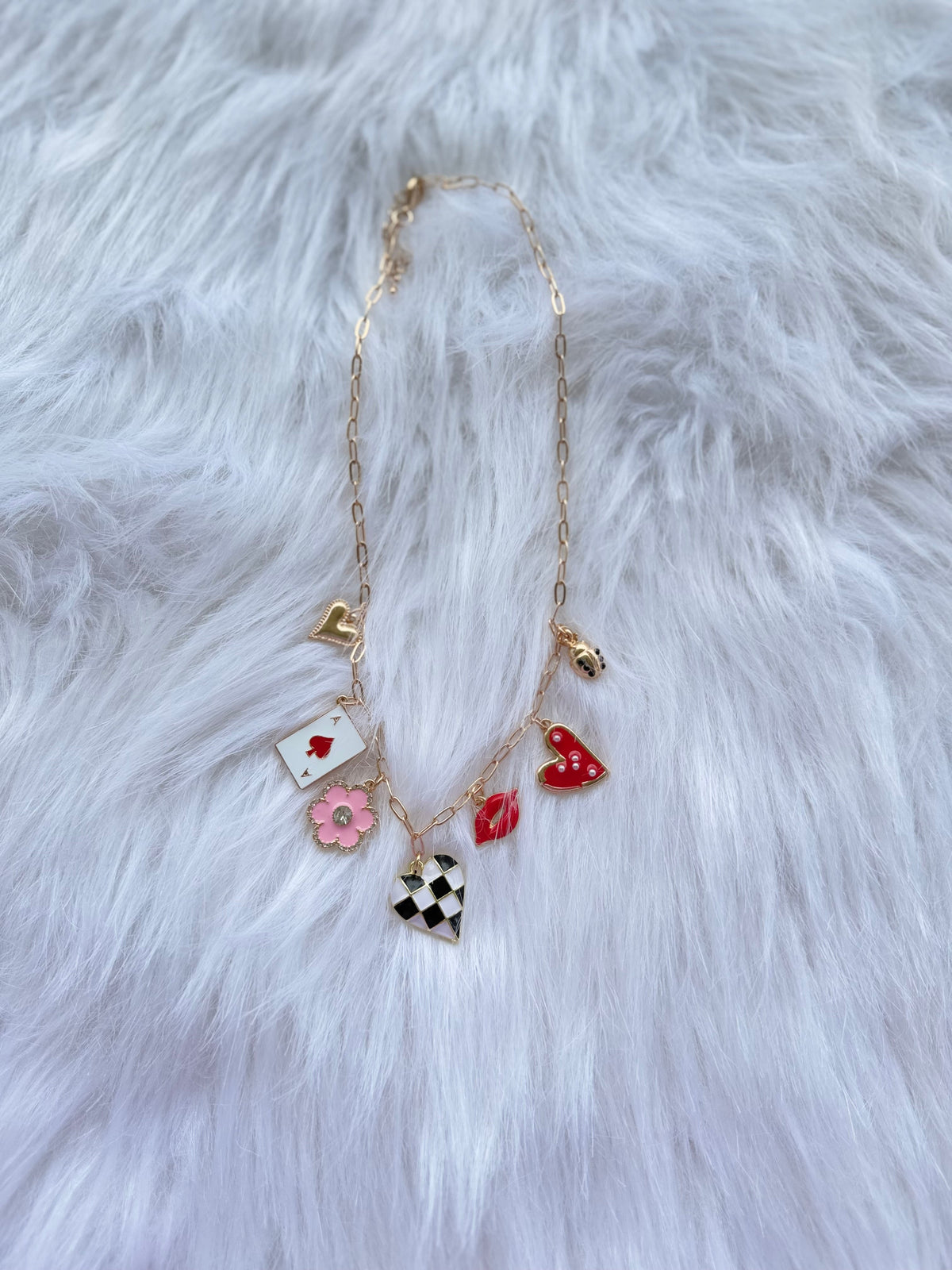Flirty fortune charm necklace
