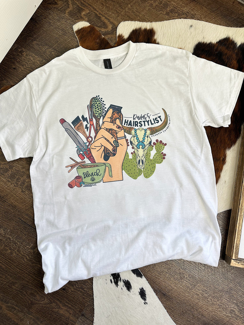 Western Hair Stylist TEE, CREWNECK or QUARTER ZIP