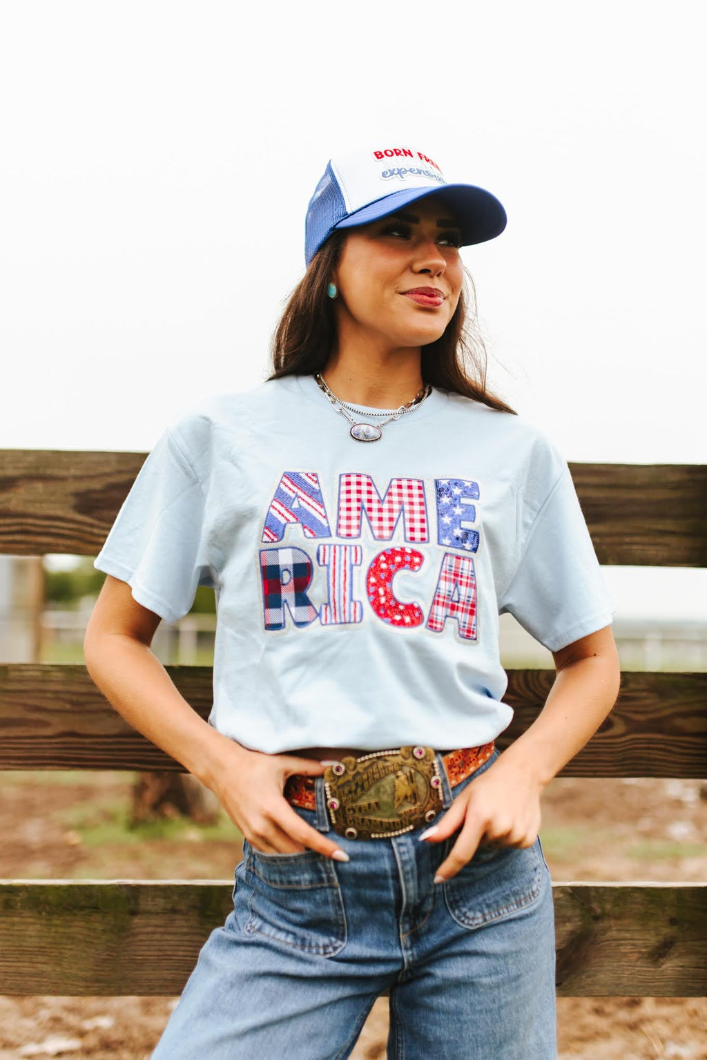 America Sequin Patch Tee