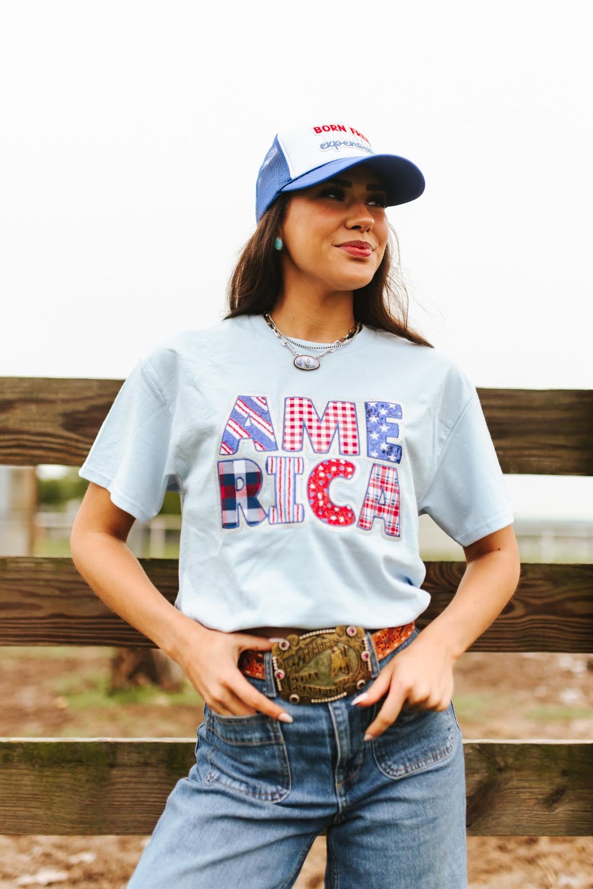 America Sequin Patch Tee