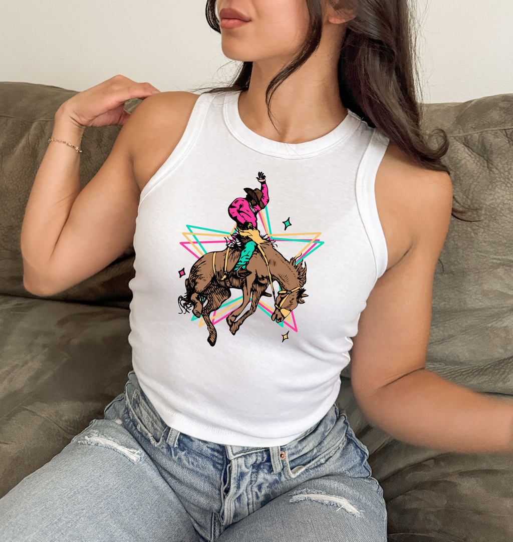 Retro Cowboy Cropped Tank