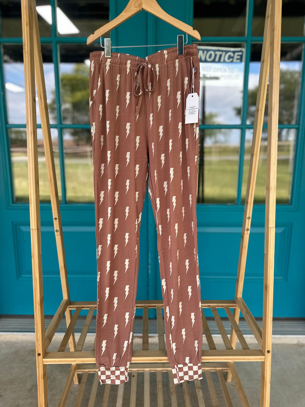 Rust Checks Adult Bamboo Joggers (FINAL SALE)