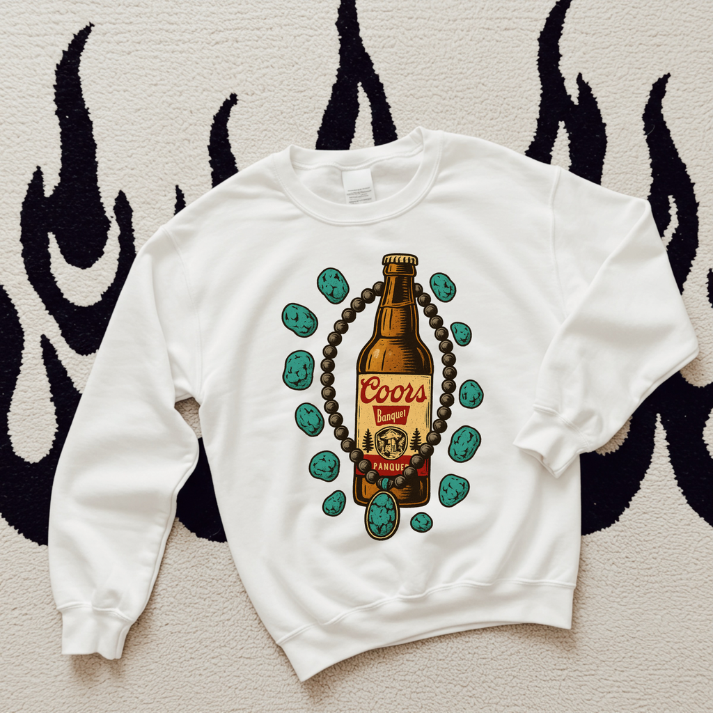 Turquoise Bottle Tee or Crewneck