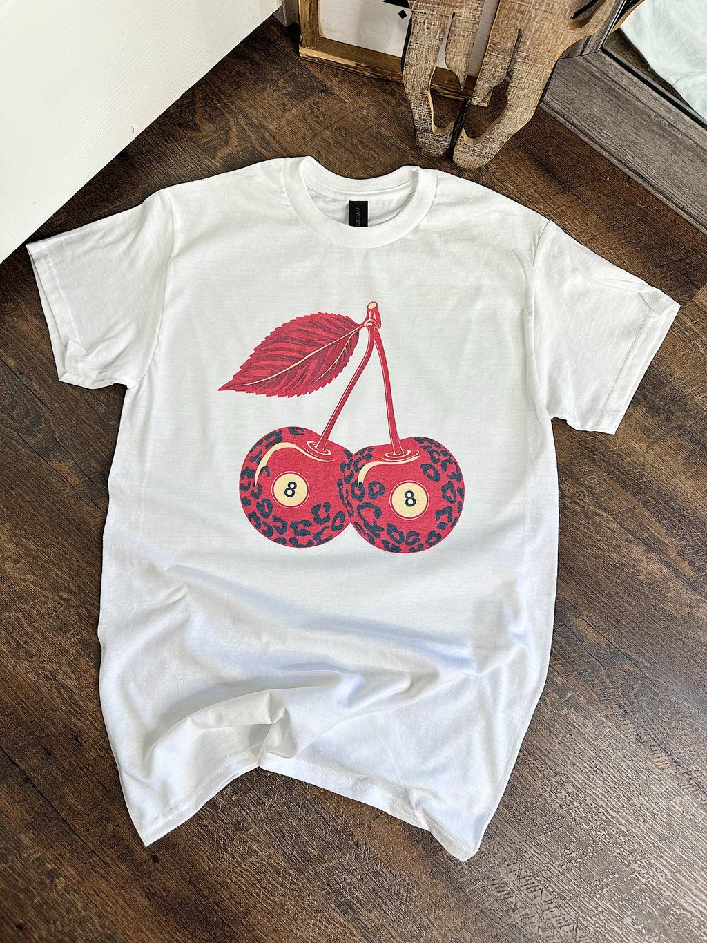 Leopard Cherries TEE or CREWNECK